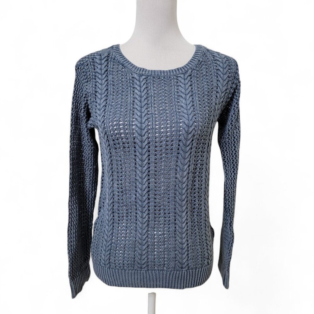 BB Dakota Size XS Dusty Blue Loose Knit Pullover Sweater, Exc. Used Condition